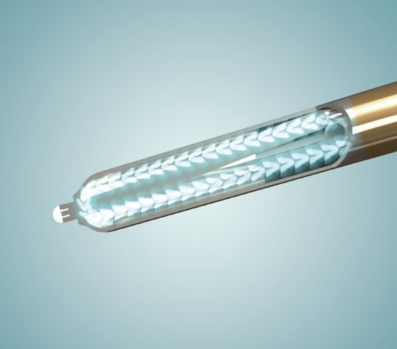 プローブ先端を冷却することで先端電極の温度上昇を抑えます。